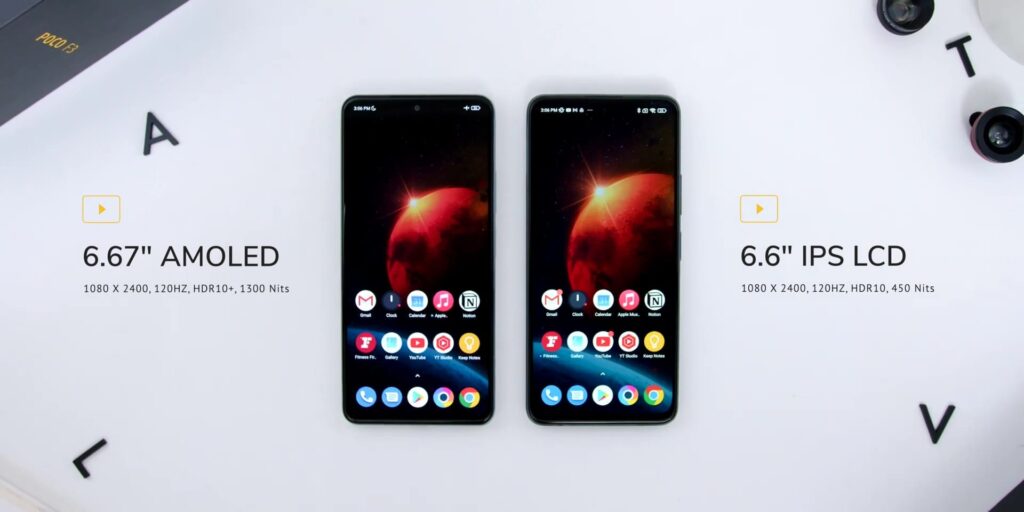 2.1 display spec 1080p Poco F3 Vs Poco X3 GT.mp400009