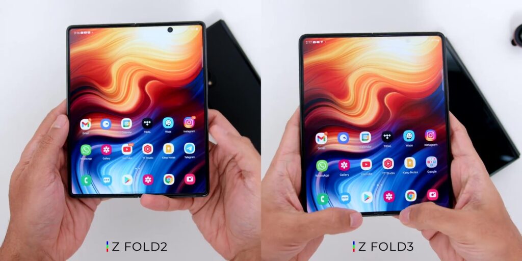 1.7 folding comparison 1080p Samsung Z Fold3 Vs Z Fold2 Hands On Comparison.mp400008