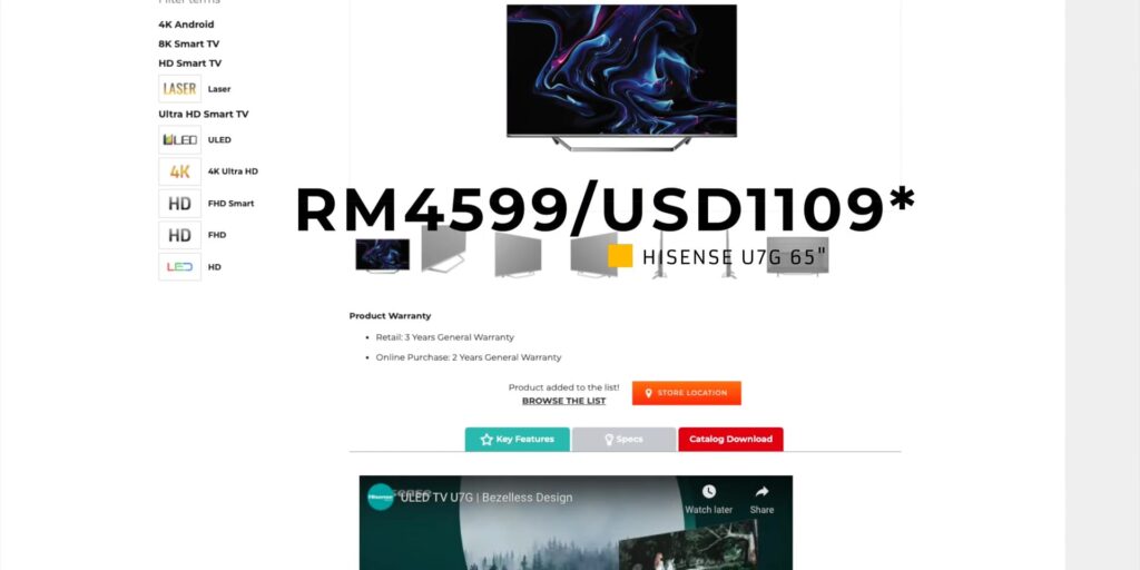 THE BEST BANG FOR YOUR BUCK 4K Dolby Vision & Atmos TV ??? 🤔 : Hisense U7G Review 22 5.3 price 65 1080p Best TV For The Price Hisense U7G.mp400026