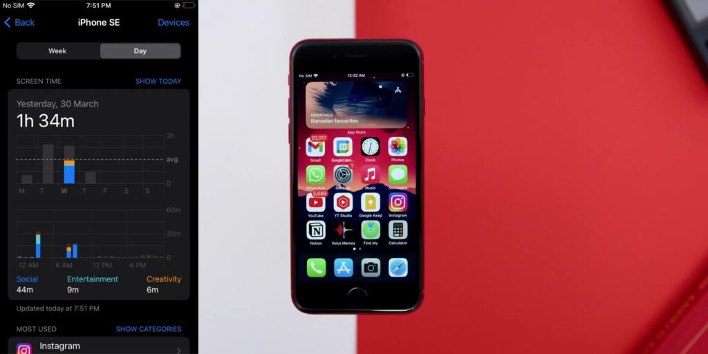 6.2 screen on time