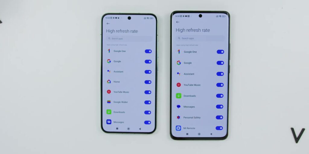 3.5 app specific refresh rate