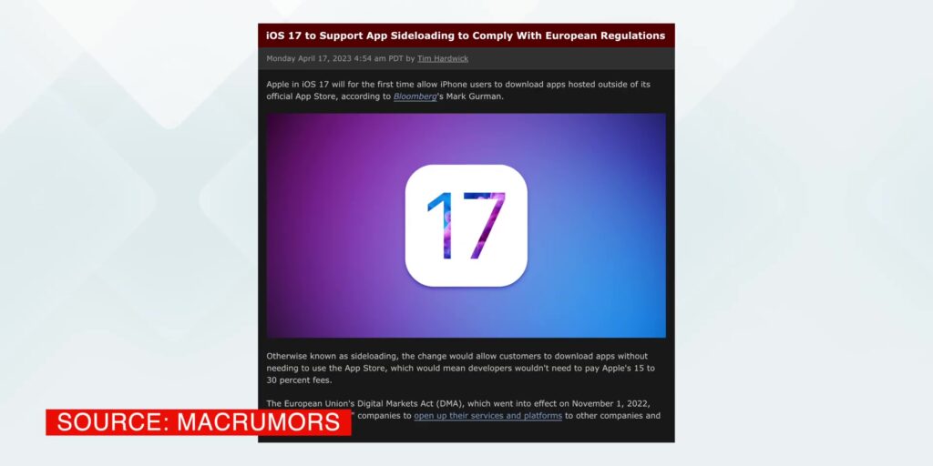 Apple WWDC23: Last-Minute Leaks! 13 2.5 EU sideload