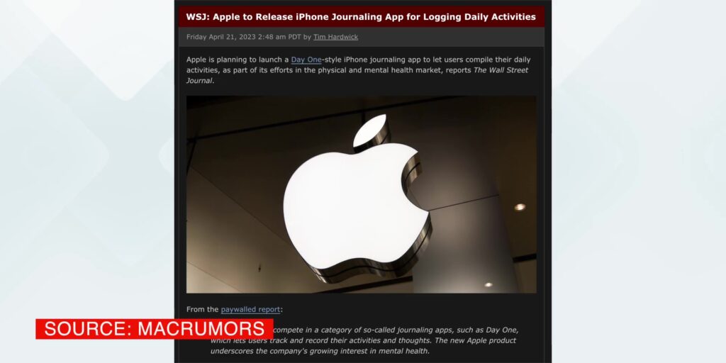 Apple WWDC23: Last-Minute Leaks! 11 2.3 journalling app