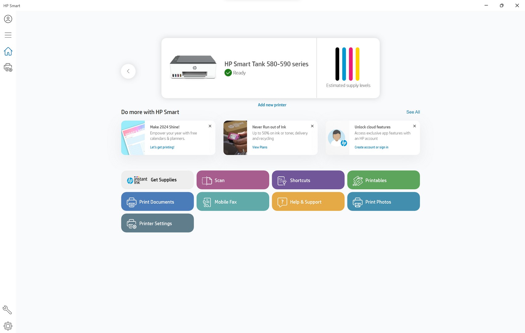 HP Smart Tank 580 HP Smart App 1.1