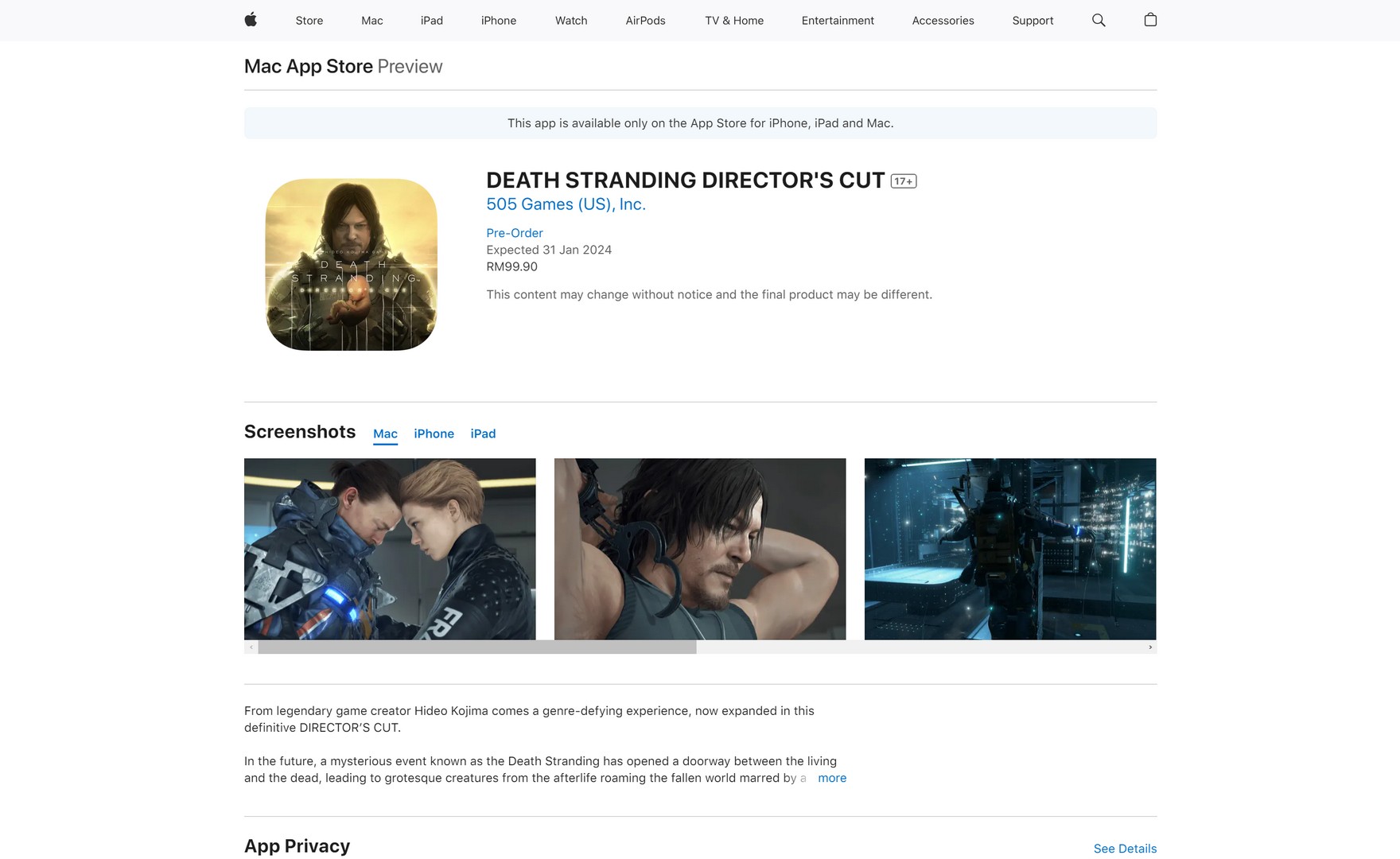 Death Stranding Director's Cut Is Now Available For Pre-order On Apple App Store 2 Death Stranding Directors Cut