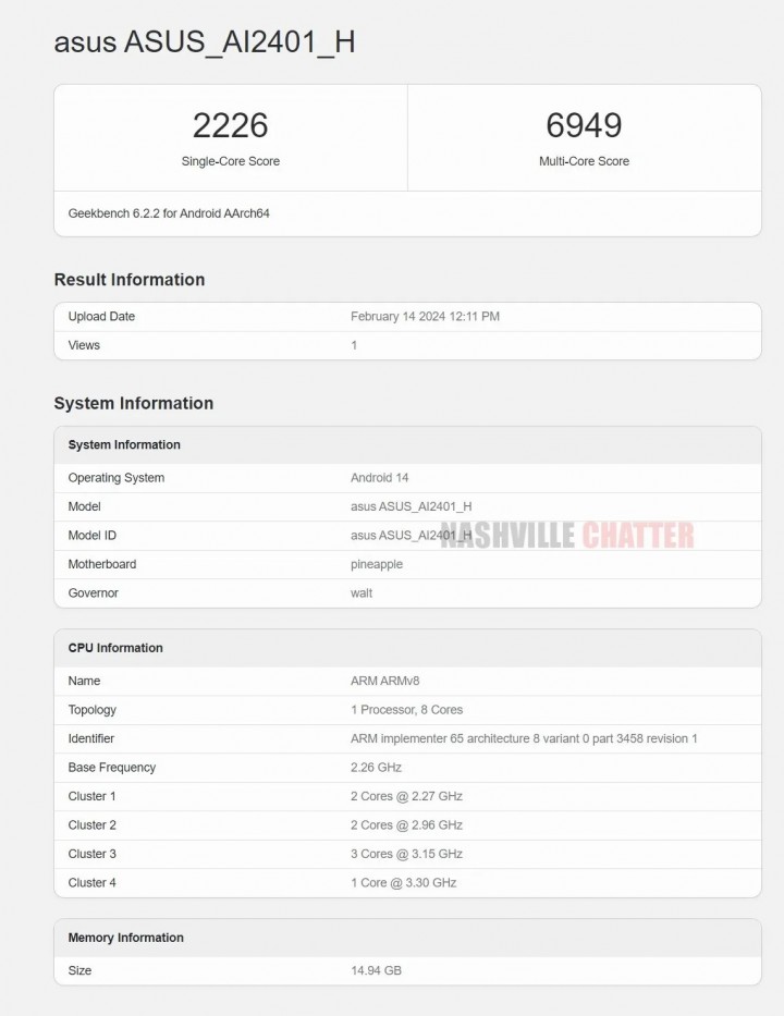 ASUS Zenfone 11 Ultra Geekbench