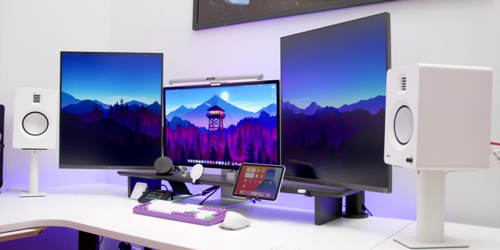 2024 Ultimate Triple-Monitor Productivity, Double Workstation Desk Setup 🖥️ 13 2.1 kanto tuk