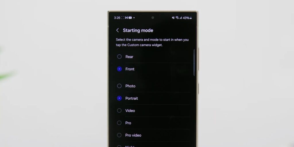 4.4 camera start mode