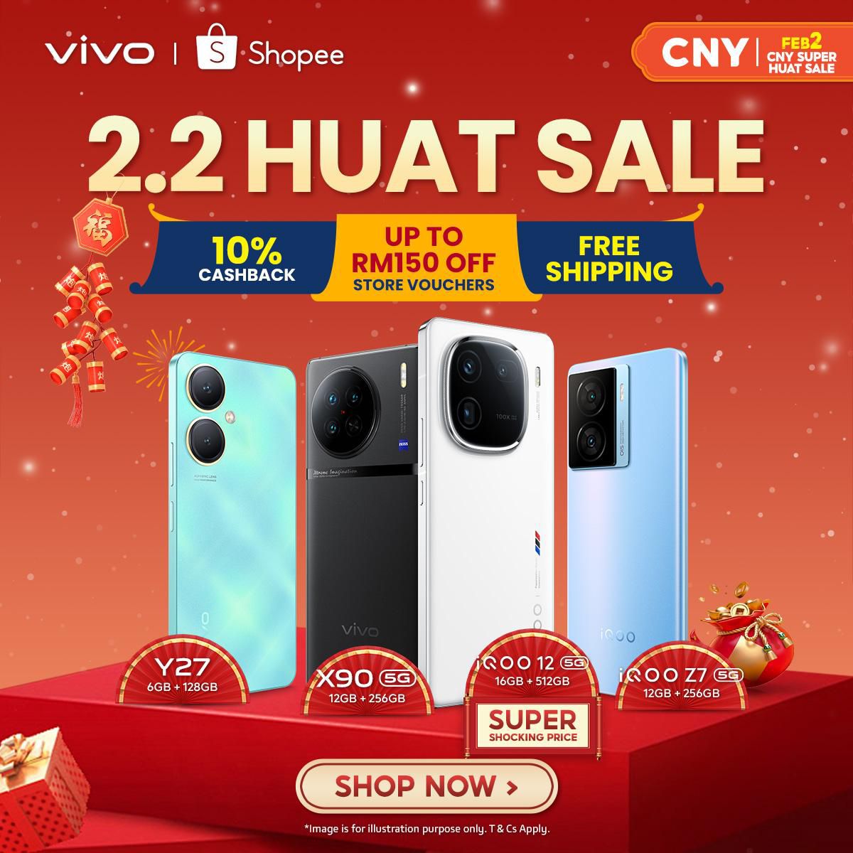 Get Unbeatable Deals on vivo Smartphones During Shopee 2.2 Huat Sale 1 vivo Shopee 2.2 Huat Sale