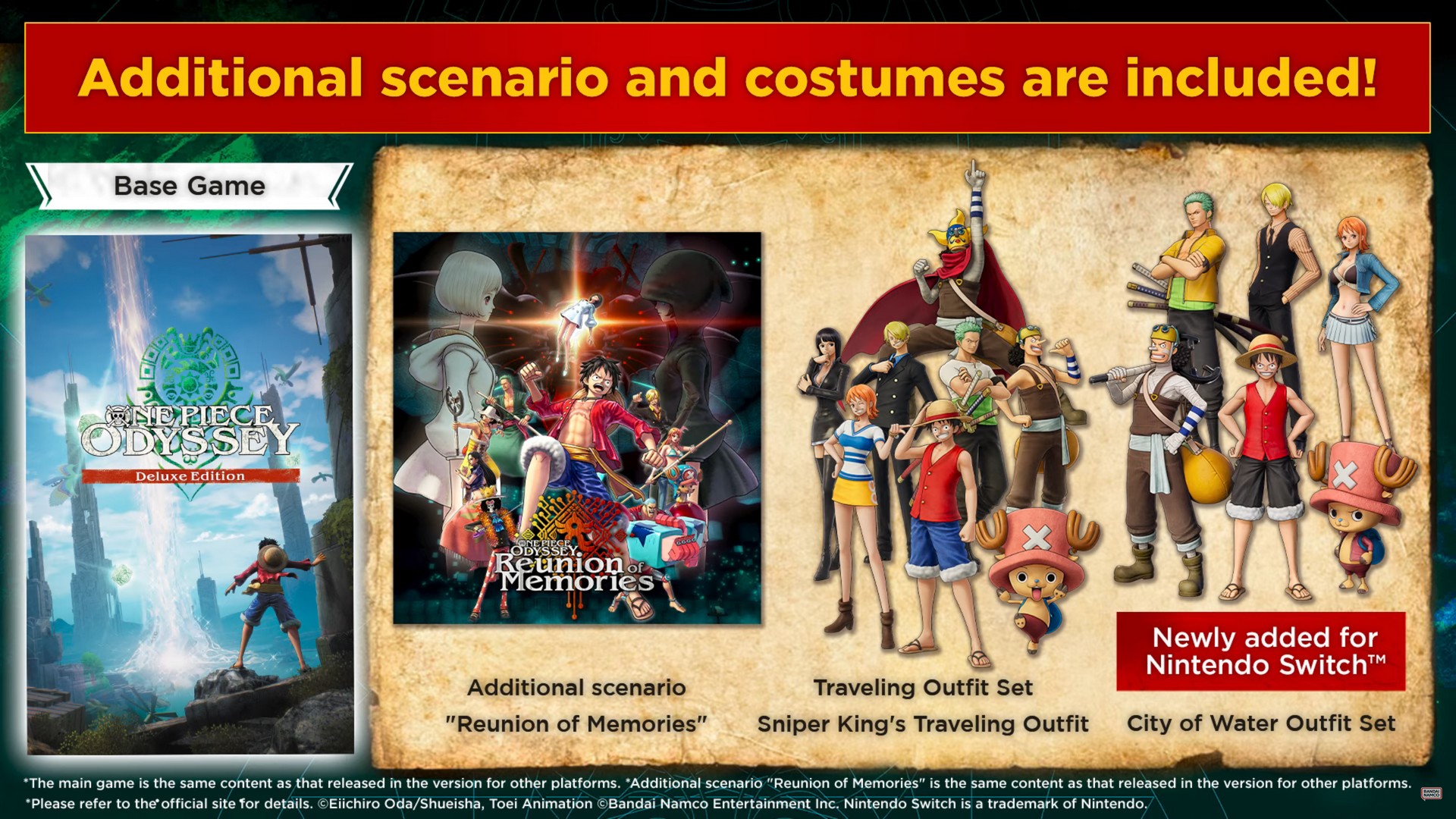 One Piece Odyssey Sets Sail For Nintendo Switch With Deluxe Edition On July 26th 1 One Piece Odyssey Deluxe Edition Nintendo Switch Content