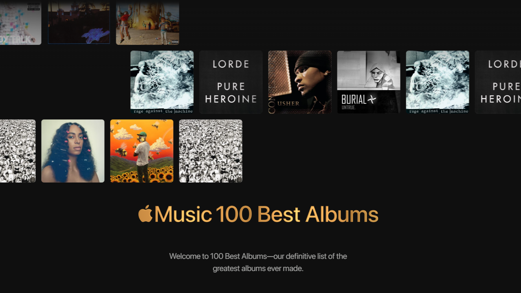 Apple Music Celebrates the Greatest with Inaugural 100 Best Albums List 1 Apple Music 100 Best Music Albums