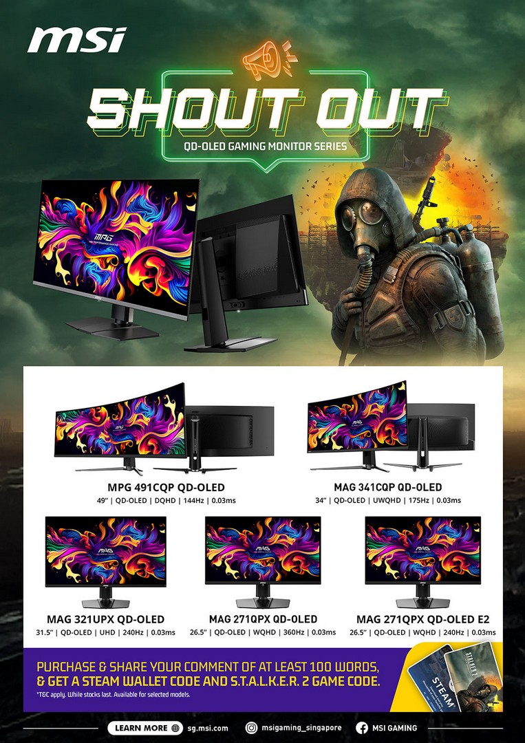MSI Sweetens the Holiday Season with Free S.T.A.L.K.E.R. 2 and Steam Voucher for QD-OLED Monitor Purchases 2 MSI December Promo S.T.A.L.K.E.R. 2