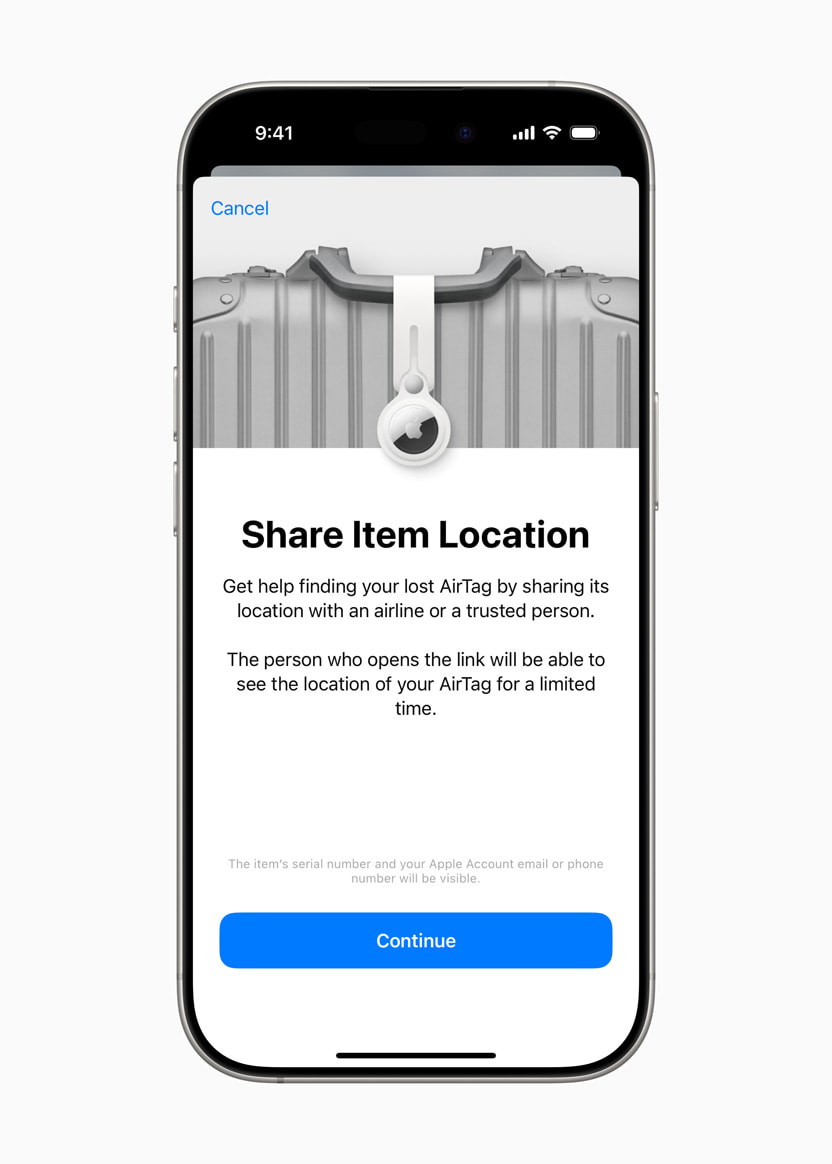 Apple Expands Find My to Help Travelers Locate Lost Luggage 2 Apple Find My Update iOS 18.2 AirTag