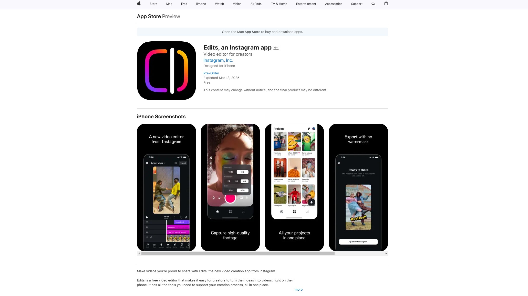 Edits is a New Video Editing App Launched by Meta 1 Edits by Meta