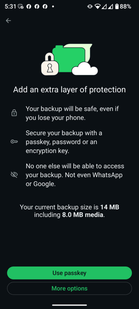 whatsapp backup 2026 chat backup encryption 1