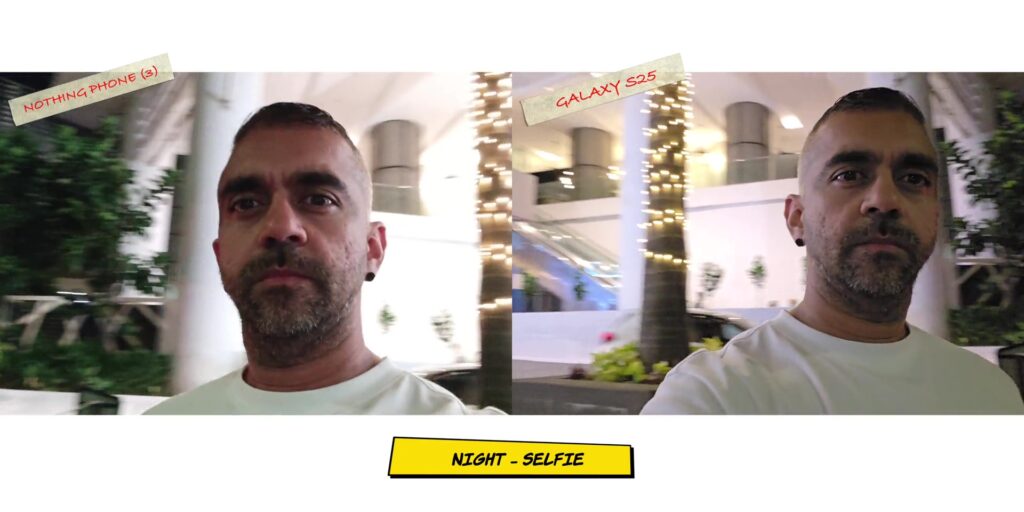 Nothing Phone (3) vs Samsung Galaxy S25: Style vs. Stability 208 6.13 V N selfie
