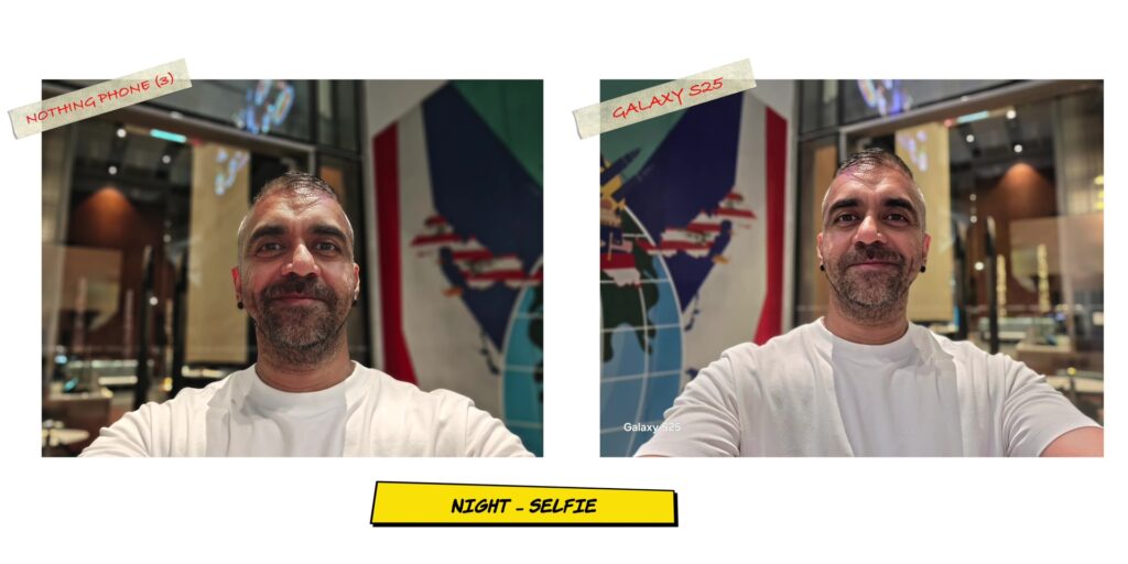 Nothing Phone (3) vs Samsung Galaxy S25: Style vs. Stability 197 5.18 N selfie two