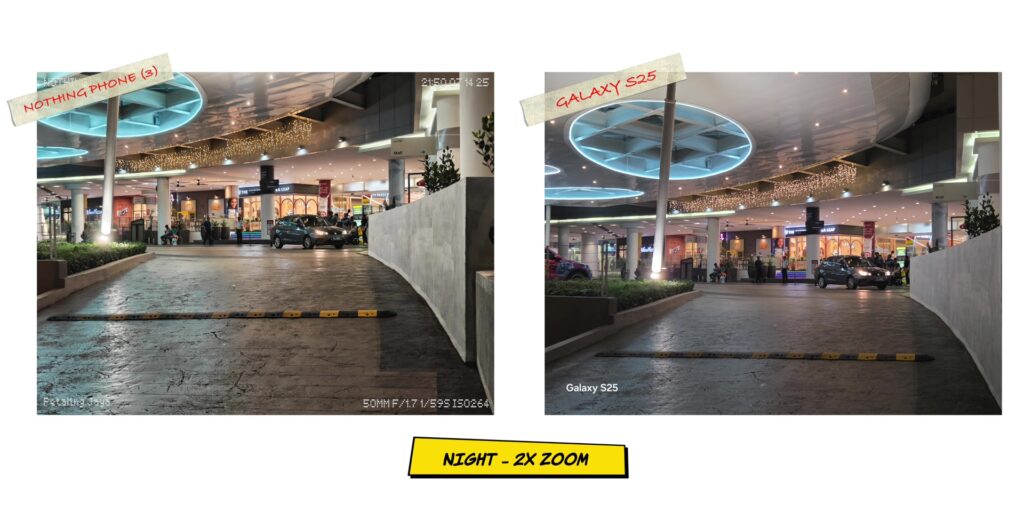 Nothing Phone (3) vs Samsung Galaxy S25: Style vs. Stability 187 5.8 N main 2x zoom