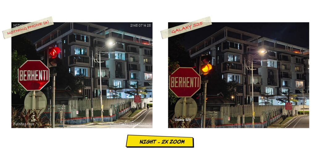 Nothing Phone (3) vs Samsung Galaxy S25: Style vs. Stability 183 5.4 N main 2x zoom