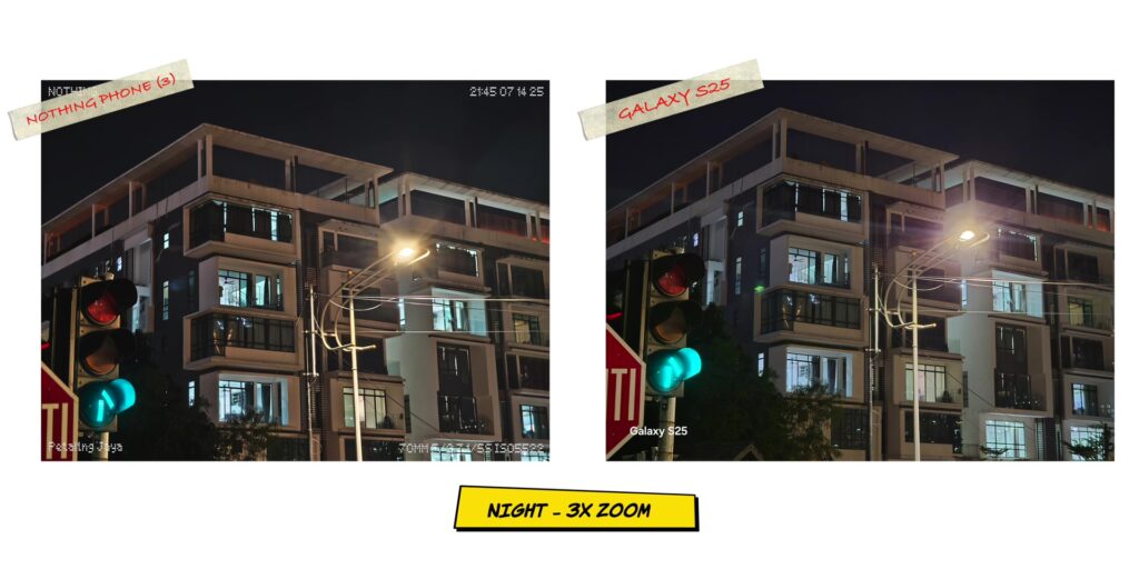 Nothing Phone (3) vs Samsung Galaxy S25: Style vs. Stability 184 5.5 N main 3x zoom