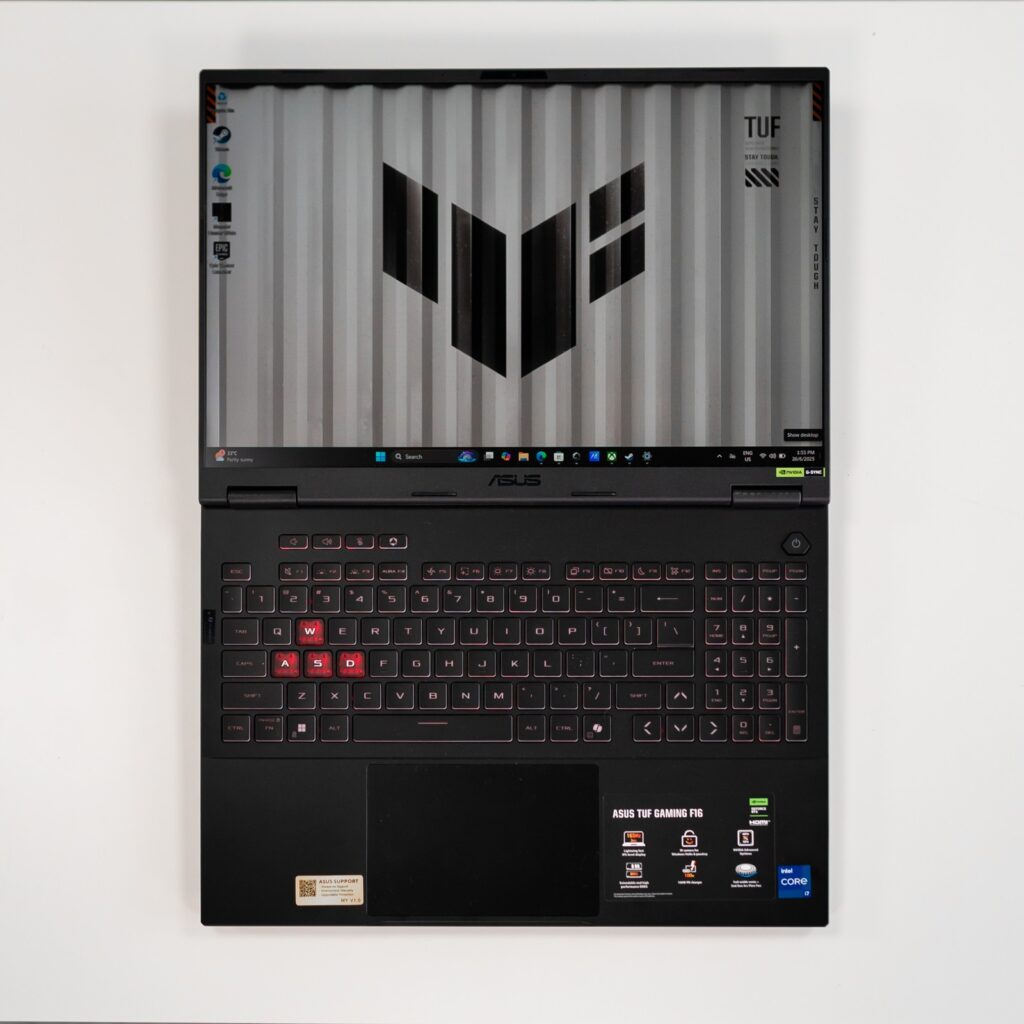 ASUS TUF Gaming F16 2025 Review Flat