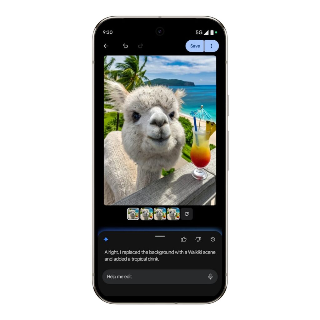 Google Photos Conversational Editing Results