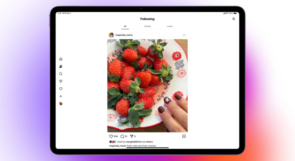 Instagram for iPad Following