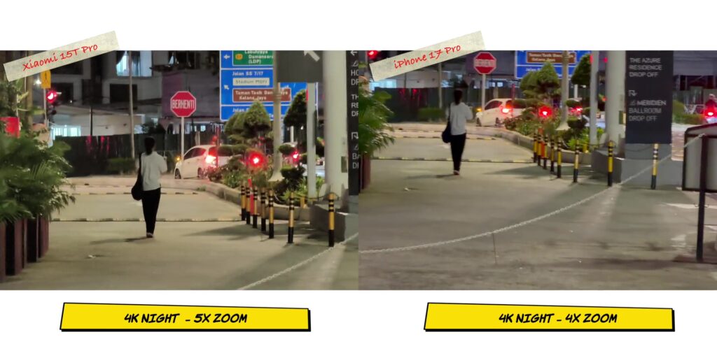 Xiaomi 15T Pro vs iPhone 17 Pro: In-Depth Camera Comparison 84 10.2 V N 5x stabi
