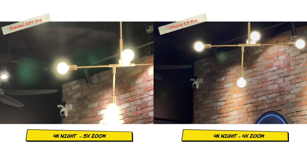 Xiaomi 15T Pro vs iPhone 17 Pro: In-Depth Camera Comparison 82 9.8 V N 5x