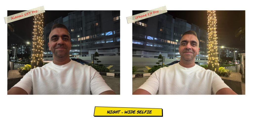 Xiaomi 15T Pro vs iPhone 17 Pro: In-Depth Camera Comparison 62 7.4 N selfie wide