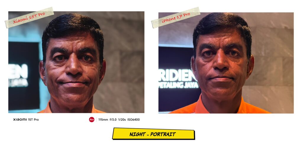 Xiaomi 15T Pro vs iPhone 17 Pro: In-Depth Camera Comparison 61 7.3 N PRT human 5x