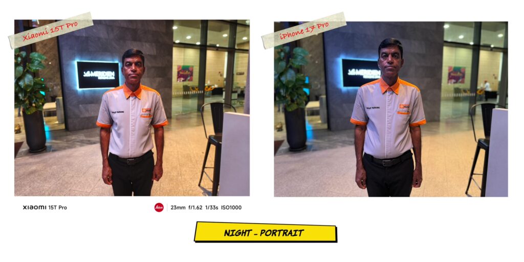 Xiaomi 15T Pro vs iPhone 17 Pro: In-Depth Camera Comparison 59 7.1 N PRT human