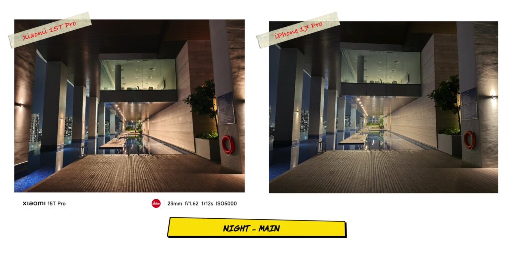 Xiaomi 15T Pro vs iPhone 17 Pro: In-Depth Camera Comparison 52 6.1 N main darker