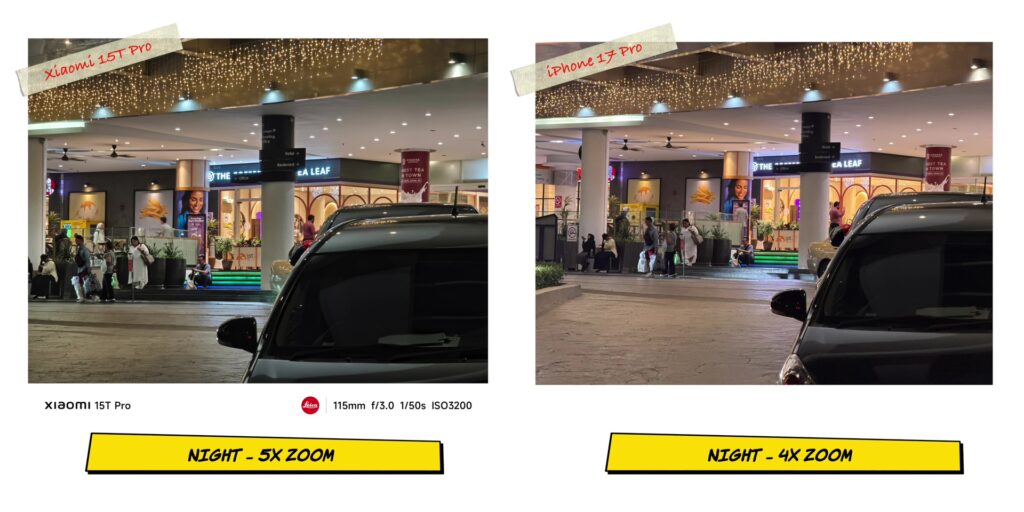 Xiaomi 15T Pro vs iPhone 17 Pro: In-Depth Camera Comparison 47 5.5 N 5x