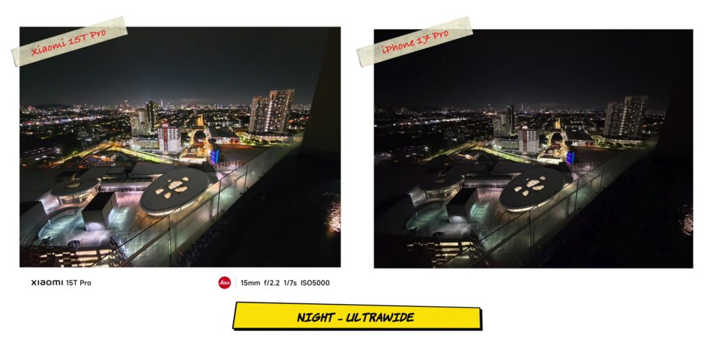 Xiaomi 15T Pro vs iPhone 17 Pro: In-Depth Camera Comparison 42 4.6 N UW combo light