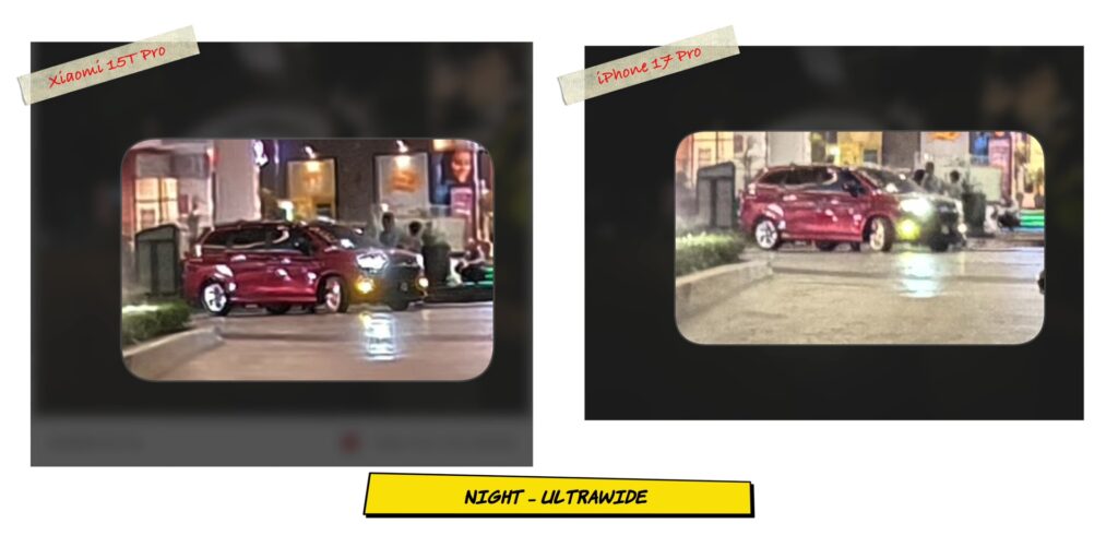 Xiaomi 15T Pro vs iPhone 17 Pro: In-Depth Camera Comparison 38 4.2 N UW one red car