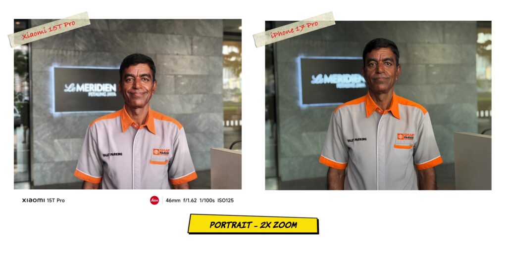 Xiaomi 15T Pro vs iPhone 17 Pro: In-Depth Camera Comparison 29 2.9 PRT human 2x