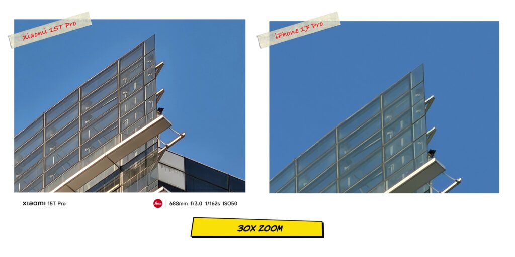 Xiaomi 15T Pro vs iPhone 17 Pro: In-Depth Camera Comparison 20 1.15 main2 30x