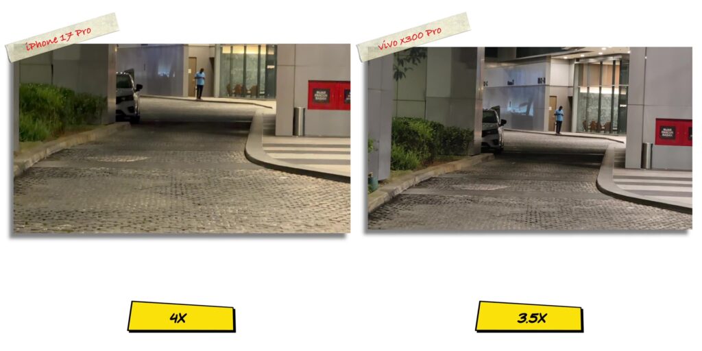 vivo X300 Pro vs iPhone 17 Pro: In-Depth Camera Comparison 80 9.5 V N 4x stabi