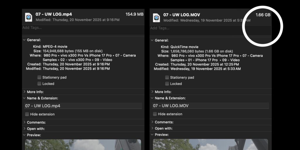 vivo X300 Pro vs iPhone 17 Pro: In-Depth Camera Comparison 72 8.5 log file size