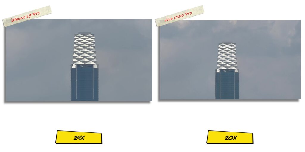 vivo X300 Pro vs iPhone 17 Pro: In-Depth Camera Comparison 70 8.3 V 24x