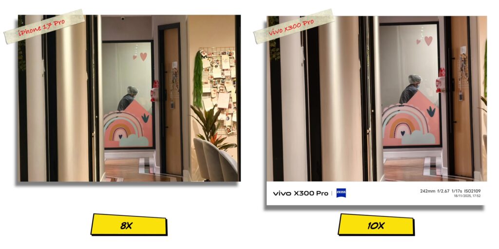 vivo X300 Pro vs iPhone 17 Pro: In-Depth Camera Comparison 60 7.5 N 8x