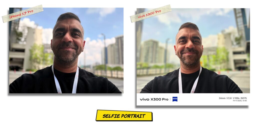 vivo X300 Pro vs iPhone 17 Pro: In-Depth Camera Comparison 53 6.5 selfie against light