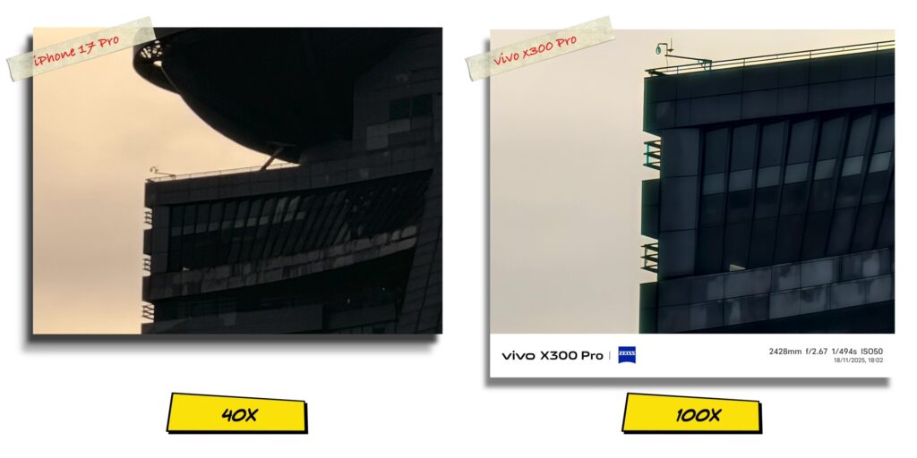 vivo X300 Pro vs iPhone 17 Pro: In-Depth Camera Comparison 31 3.14 vs 100x