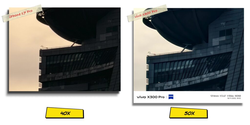 vivo X300 Pro vs iPhone 17 Pro: In-Depth Camera Comparison 30 3.13 vs 50x
