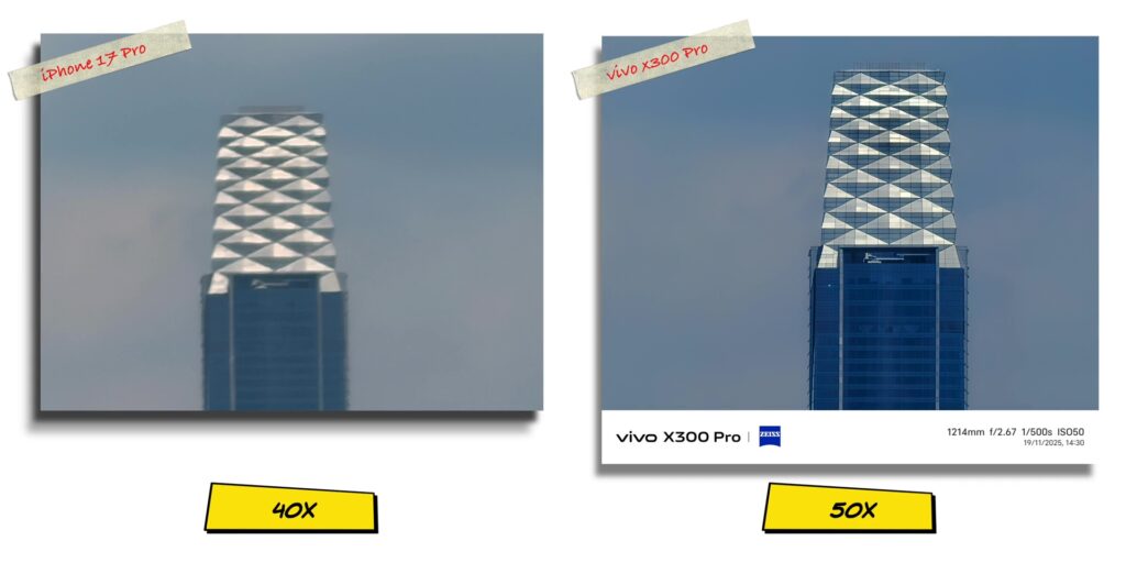 vivo X300 Pro vs iPhone 17 Pro: In-Depth Camera Comparison 23 3.6 vs 50x
