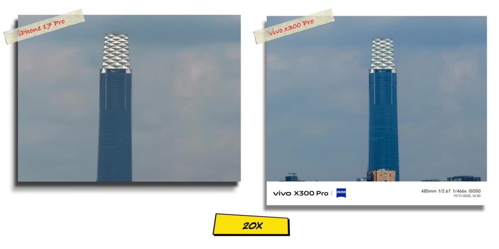 vivo X300 Pro vs iPhone 17 Pro: In-Depth Camera Comparison 22 3.5 main 20x