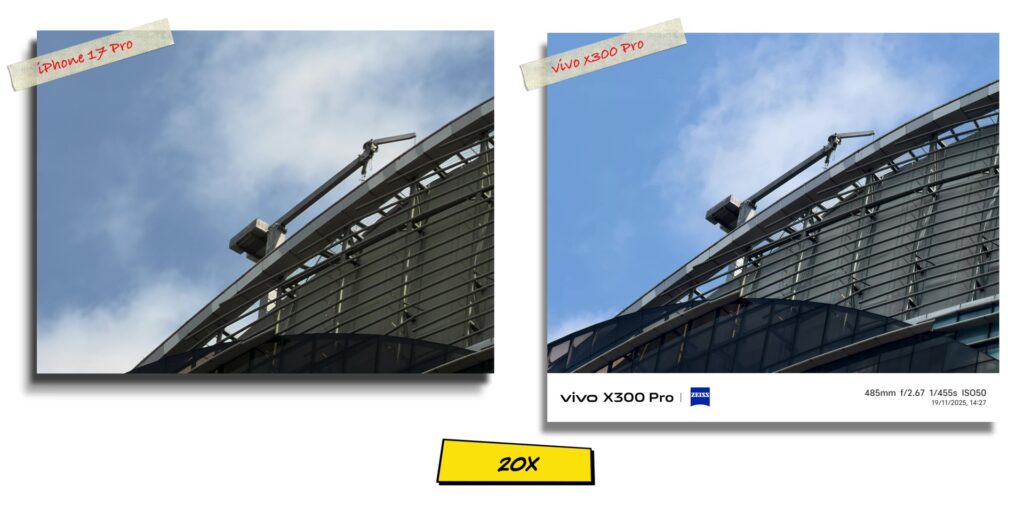 vivo X300 Pro vs iPhone 17 Pro: In-Depth Camera Comparison 15 2.6 20x zoom