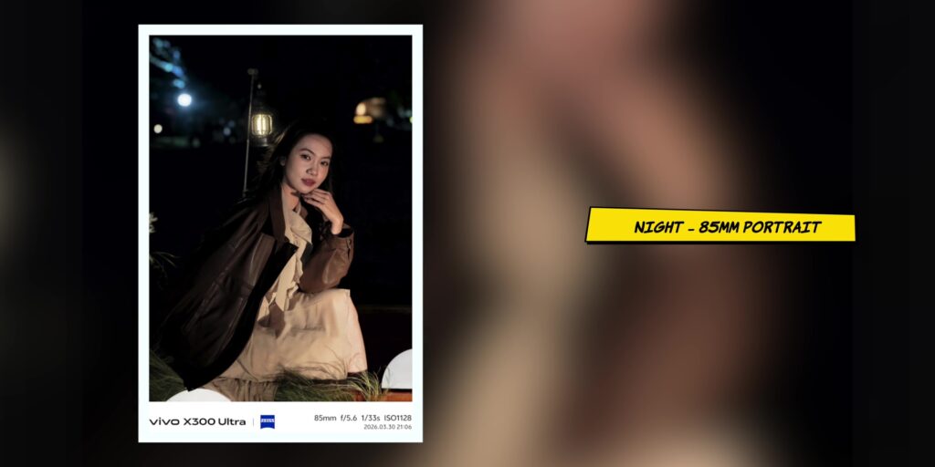 vivo X300 Ultra In-Depth Camera Review: After 1 Month 66 Night portrait sample photo with artificial lighting captured on the vivo X300 Ultra 85mm