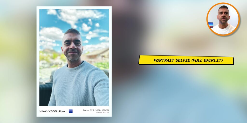 vivo X300 Ultra In-Depth Camera Review: After 1 Month 55 Front-facing camera portrait selfie sample showcasing background blur on the vivo X300 Ultra full backlit